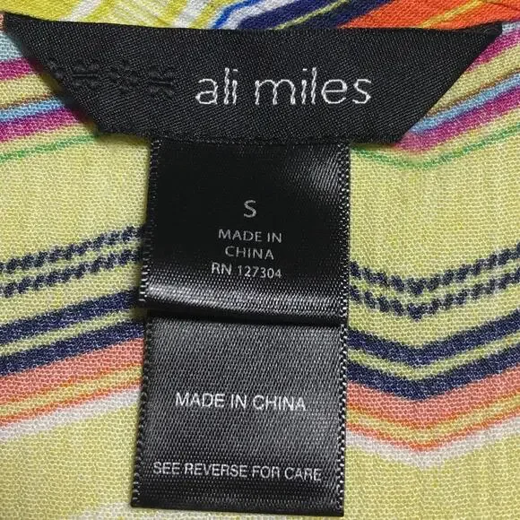 Ali Miles Retro Vibrant Chevron Striped Keyhole Sleeveless Blouse Women S - Picture 4 of 8